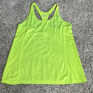 Neon yellow old navy razor back tank